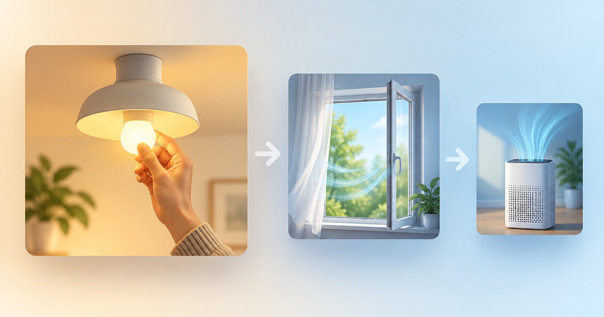 Three steps for indoor air: address the source, open a window, and use a filter
